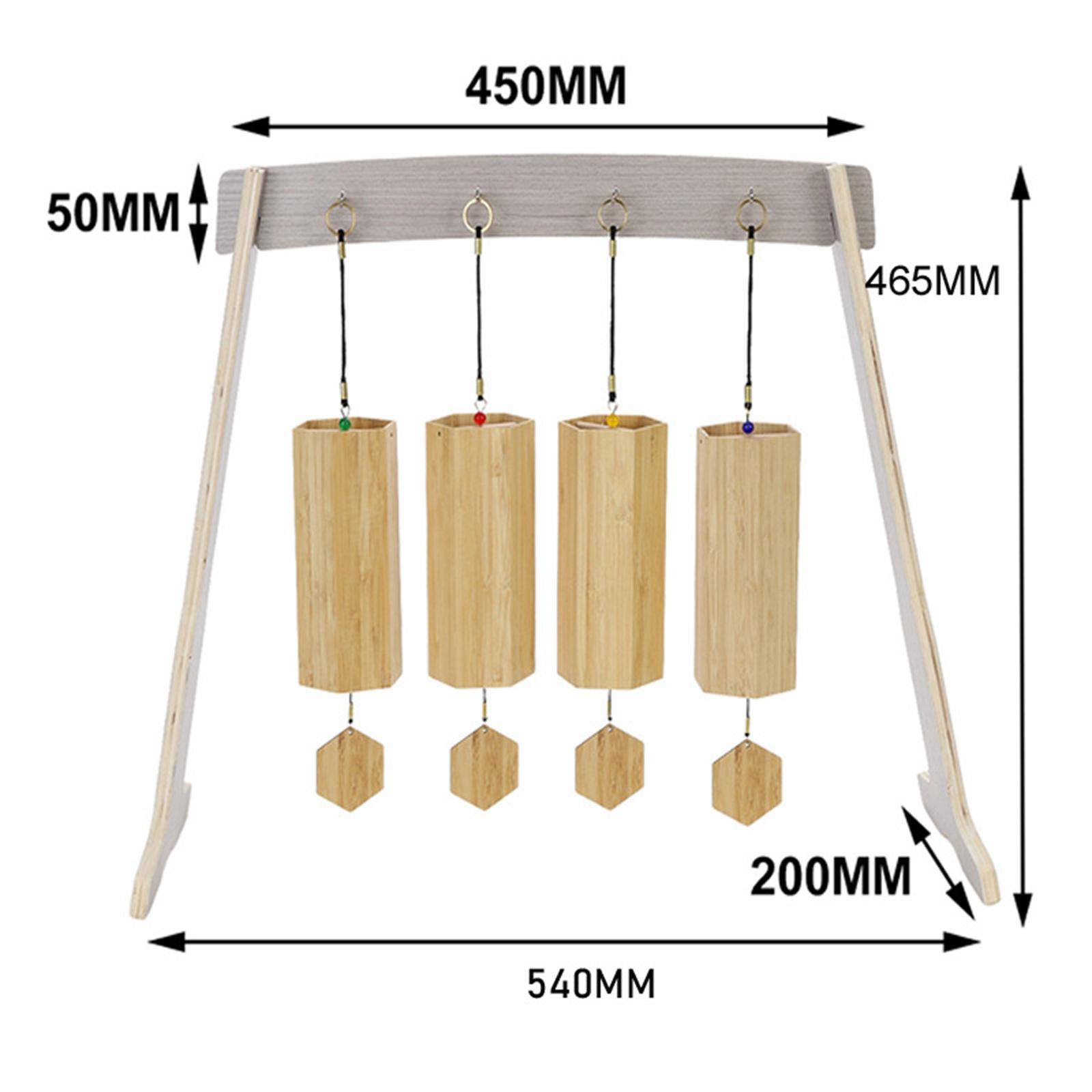 Glockenspielständer, einfache Montage, Holz, multifunktionaler Windspiel, Holzständer, Gongständer für Yoga, Tischplatte, Klassenzimmer, Schlafzimmer, Teestube