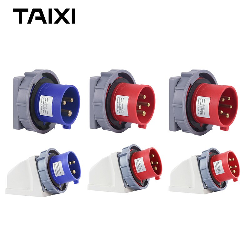 Waterproof Male Plug Concealed Device Plug 3P 4P 5P 16A 32A 63A 125A Ground Socket Plug