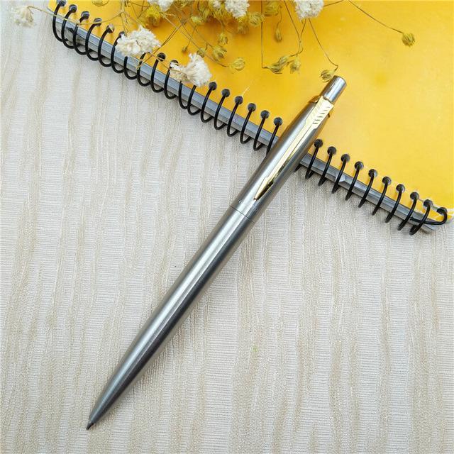 1 stk metal kuglepen bærbar roterende automatisk kommerciel kuglepen kuglepenne skriveværktøj kontorartikler fl: Guld