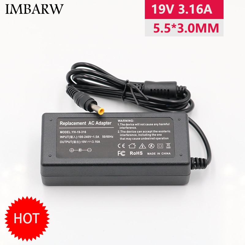 19V 3,16 A 5,5x3,0mm AC Netzteil Adapter Für Samsung NP300V5A RV411 R428 RV415 RV420 RV515 r540 R510 R522 R530 Laptop Ladegerät