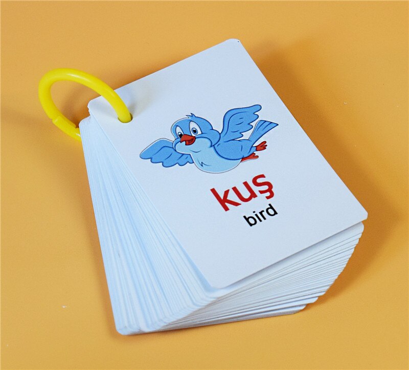 Apprendimento 80 Animali, Englih Flash Carte di Apprendimento Educativo Regalo Giocattoli Per I Bambini Bambini Con Il Tedesco Russo Spagnolo Francese: Turkish