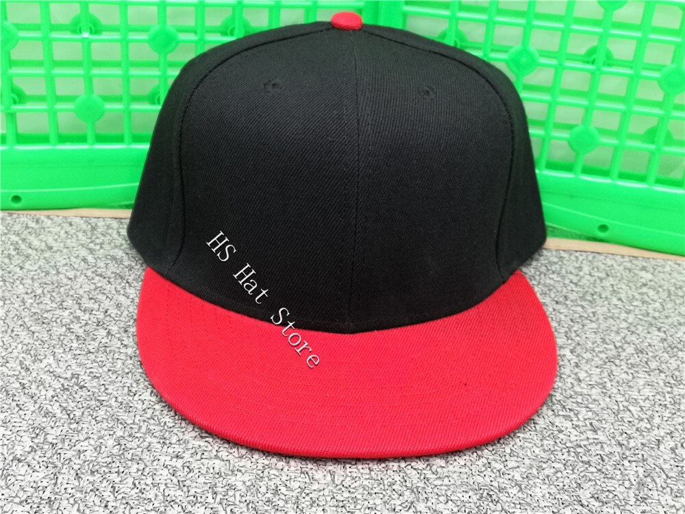 fast blank full lukk hiphop lokk hel nedleggelse menns størrelse flat brem regning baseball lokk utstyrt hatblack rød: 7 1-4
