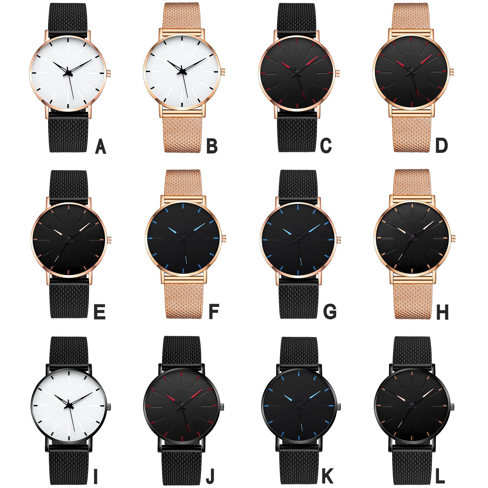 Men's mesh strap ultra-thin quartz watch Men's ultra-thin quartz watch Couple Analog Quartz Round Wrist men's watch #40