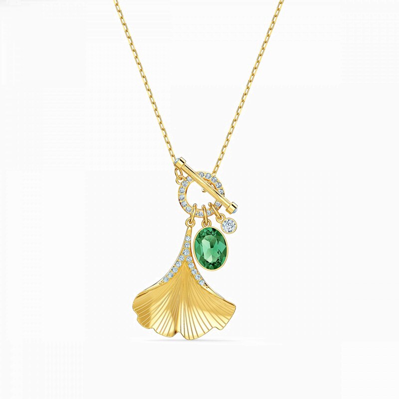 SWA Ginkgo Leaf STUNNING GINKO Necklace Set, Give Girlfriend Birthday Valentine's Day: 5515465