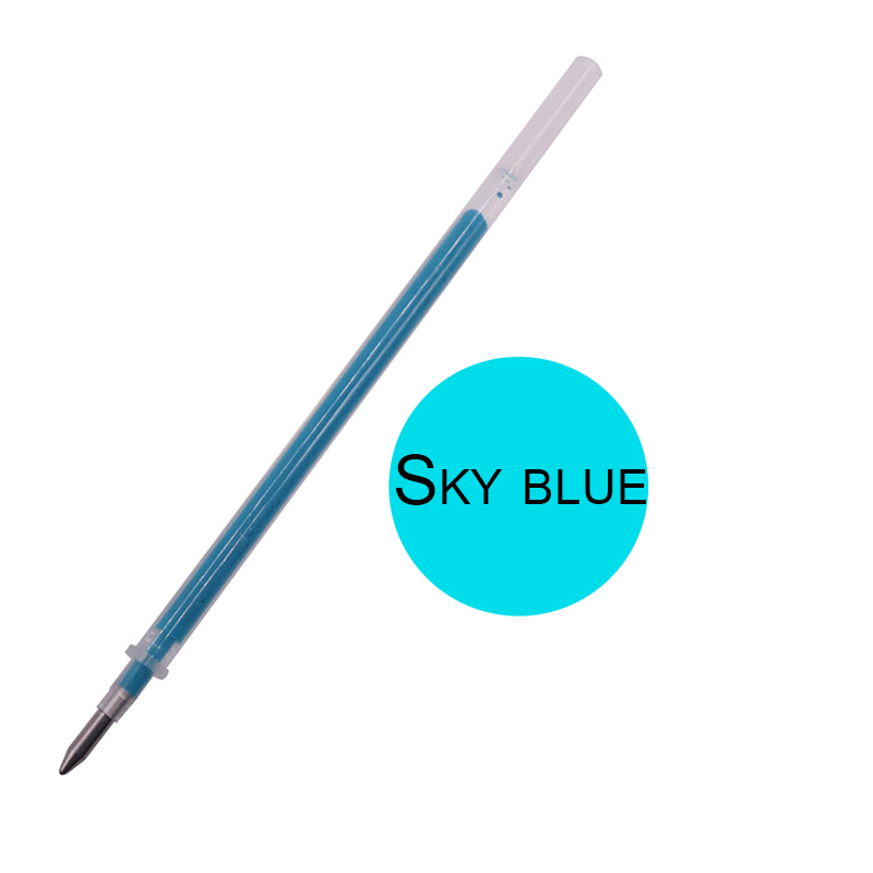 16 Pcs Gel pen office school magic erasable pen refill 0.5mm pole pen mixed color ink school student office stationery pen: Sky blue Refill
