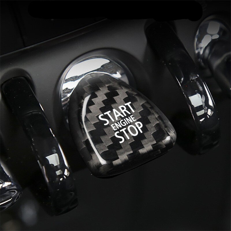 Carbon Fiber Car Engine Start Stop Button Cap Trim Cover For Mini Cooper F54 F55 F56 F57 F60 Accessories