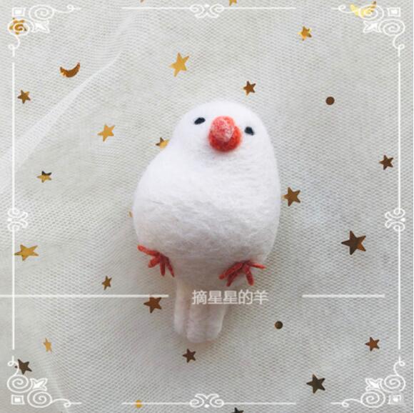 Sparrow parrot bird wool needlepoint kit wool felt needle felting keychain craft needlecraft DIY handmade: Q