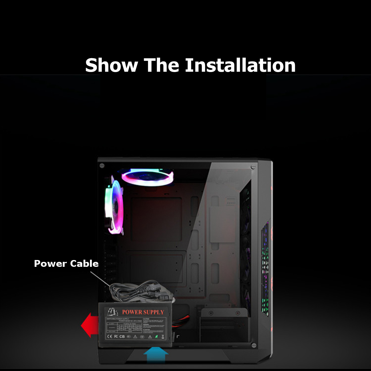 Power Supply PC 700W 12V ATX 24 Pin Green LED Fan Power Supplies For Computer For Intel AMD 12cm Fan ATX Power Supply