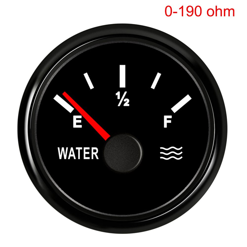 0 ~ 190ohm Brandstofniveausensor Waterdichte IP67 Boot Auto Water Niveau/Brandstofmeter Met 52Mm Gauge 150/200/250/300/350Mm: Water Gauge 190ohm