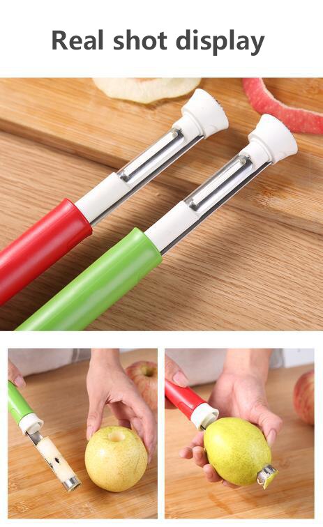 Stainless Steel Apple Corer Pear Fruit Coring Fruit Core Pumping Two-in-one Shrink Fruit Peeler Kitchen Accessories