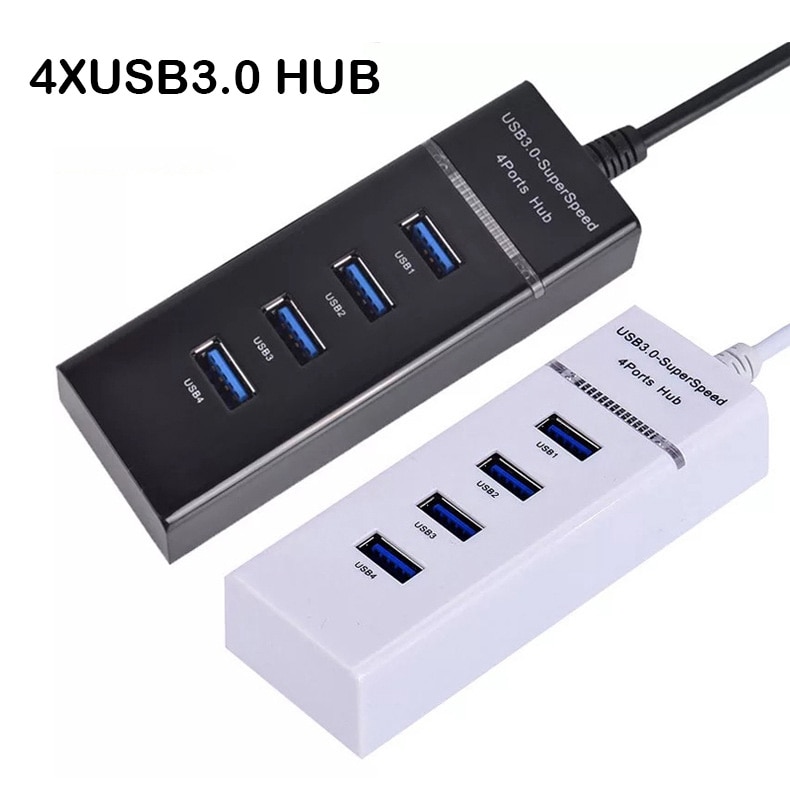 4-Port USB3.0 Hub With LED Light Bar PC/Laptop Docking Station Multi-interface Splitter USB Converter