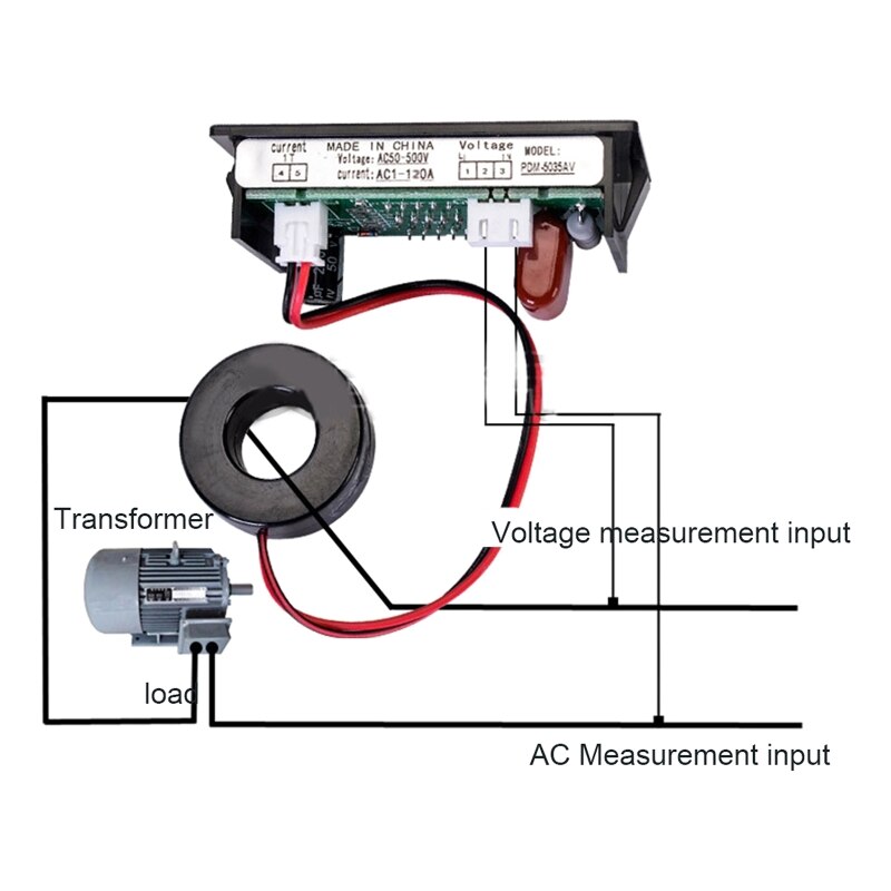 M6CF Volt Amp Meter Digital Voltmeter Ammeter Panel, 0.39 Inches LED 2 in 1 Multimeter 2-Wire Voltage Amperage Tester Gauge