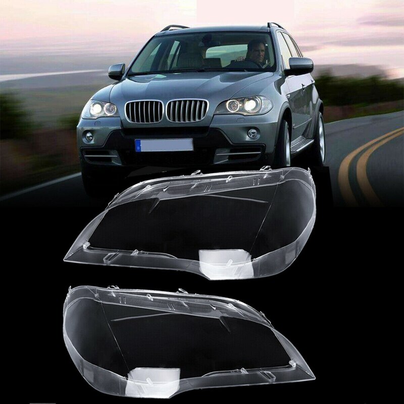 Car Clear Headlight Lens Cover Replacement Headlight Head Light Lamp Shell Cover ForBMW X5 E70