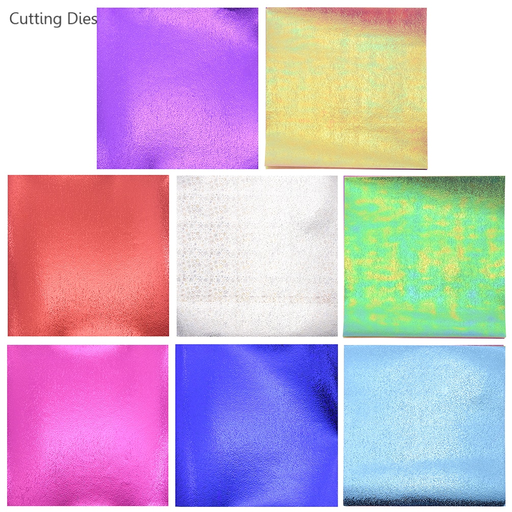 20 ark/lot folie dekorativ yta papper hantverk fyrkantiga origami papper konst gör det själv tillbehör