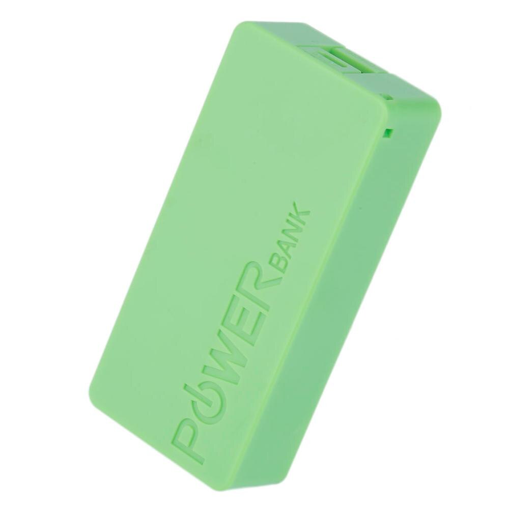 5600mAh 5V USB FAI DA TE Caso Powerbank Esterno Portatile 2X18650 Batteria Scatola di Immagazzinaggio Scatola di Caso di Accumulatori E Caricabatterie Di Riserva Borsette Per Telefoni Cellulari E Smartphone: green