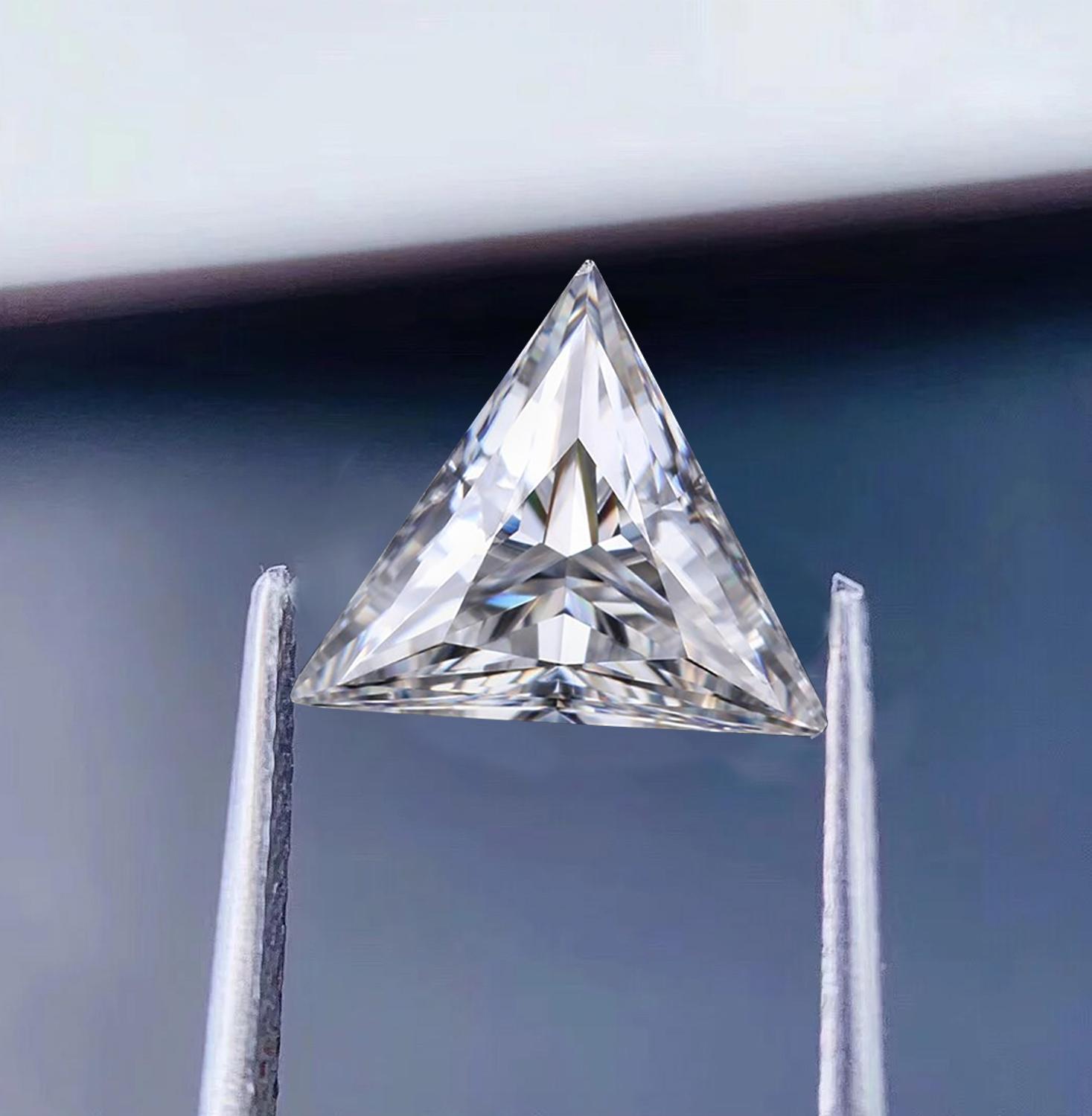 100% Loose Moissanite 0.03ct To 3ct VVS1 D Color Trillion Shape Look Like Real Diamond Pass Tester Gems Stone For Jewelry Making