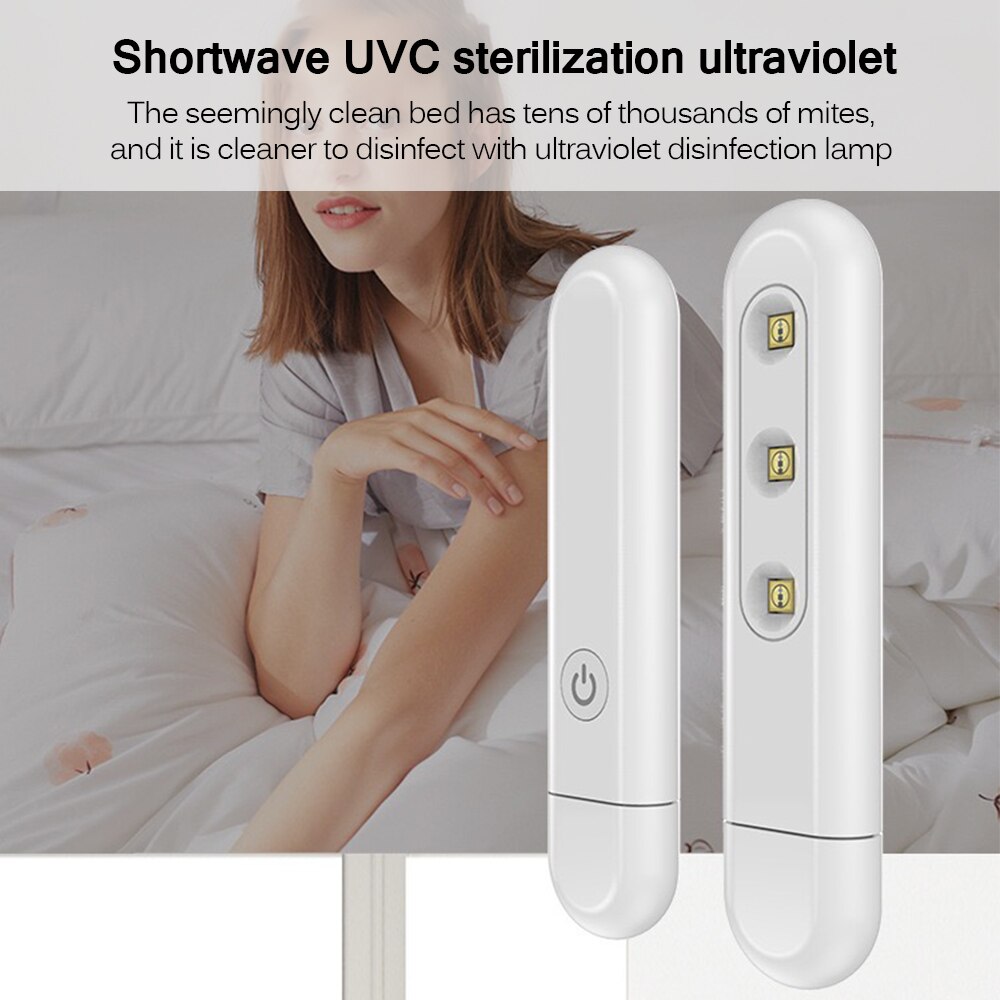 Portable Handheld Ultraviolet Disinfection Wand UVC Germicidal Lamp USB Charging Sanitizer For Home Travel Use