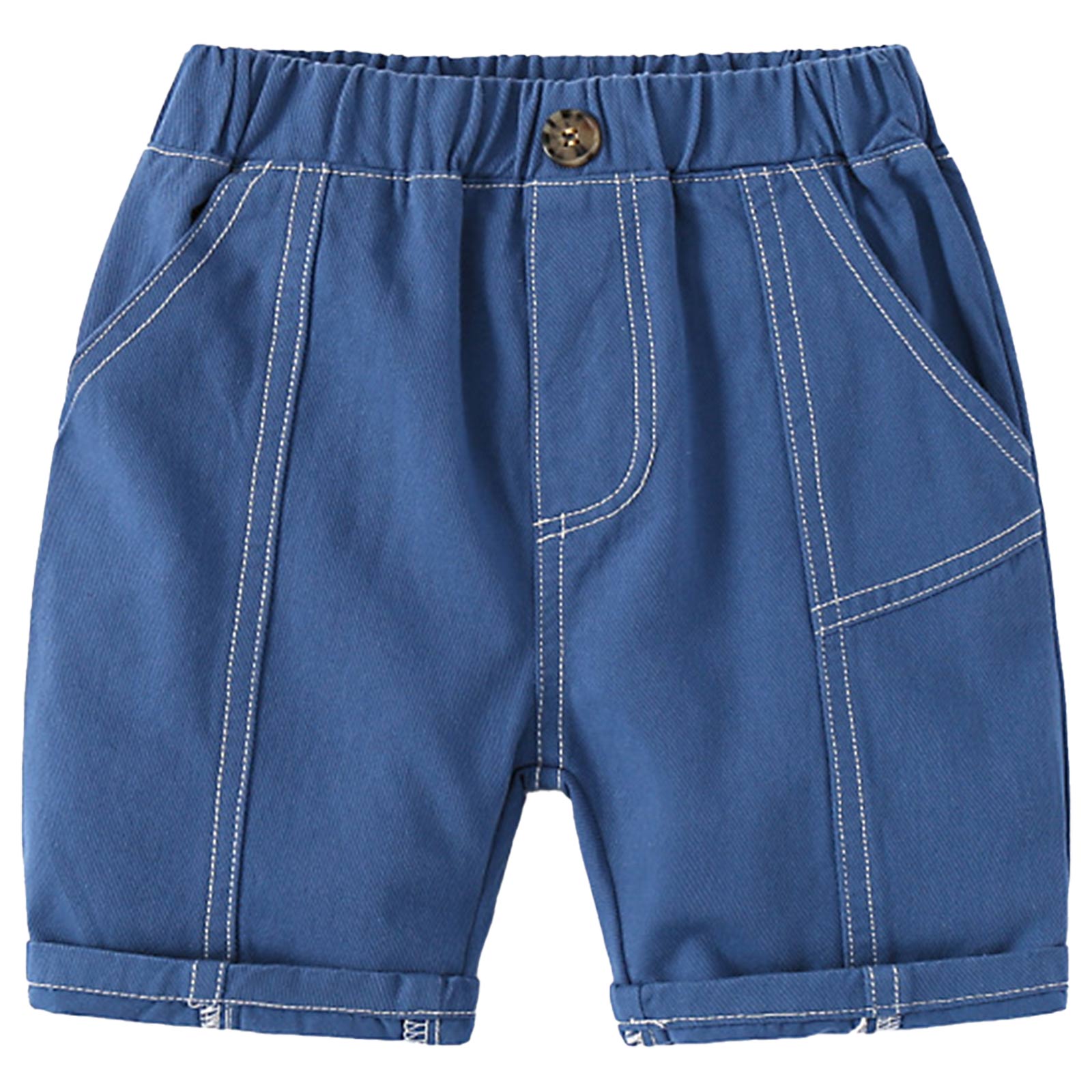 2022 Kinderen Zomer Denim Shorts Baby Jongens Mode Elastische Taille Casual Jeans Korte Broek Voor Kids Kleding Strand: Blue / 5-6T