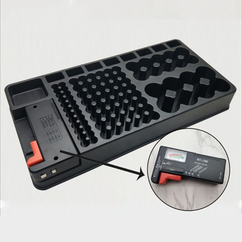 Large Capacity Battery Organizer With Removable BT-168 LCD Tester Storage Case Box Portable For AA AAA D C 9V 1.5V Cell Battery