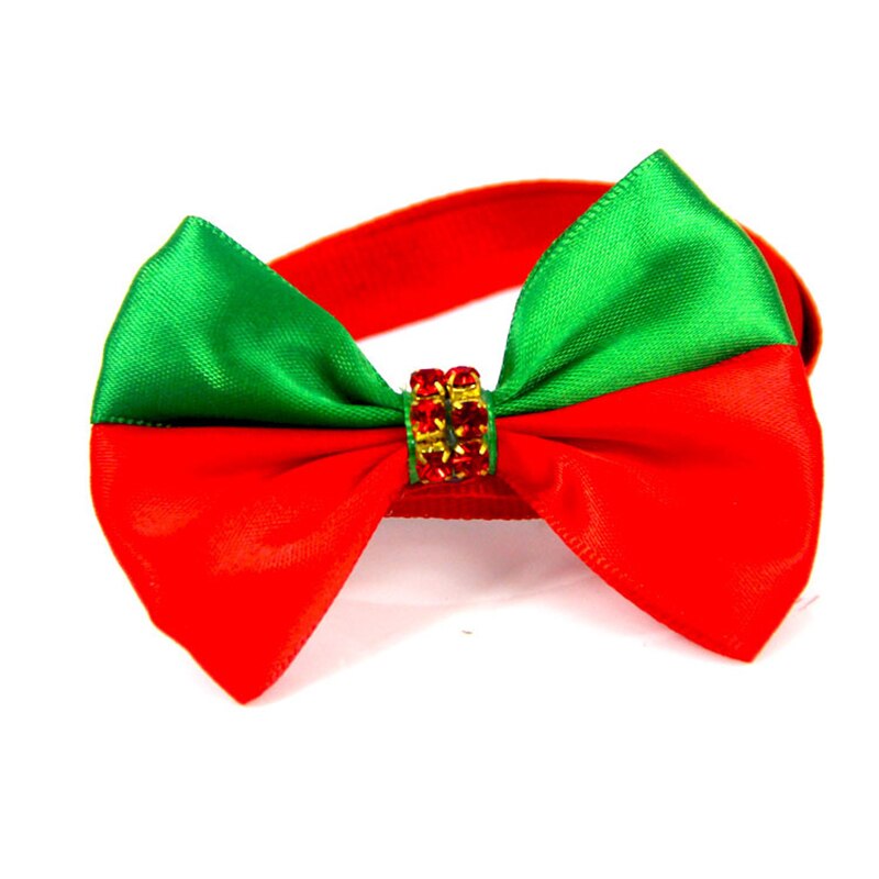 Nœud papillon chien et vert du nouvel an, nœud papillon de série de noël pour chien et animal de compagnie, collier de bijoux fait à la main pour chat et chien: F