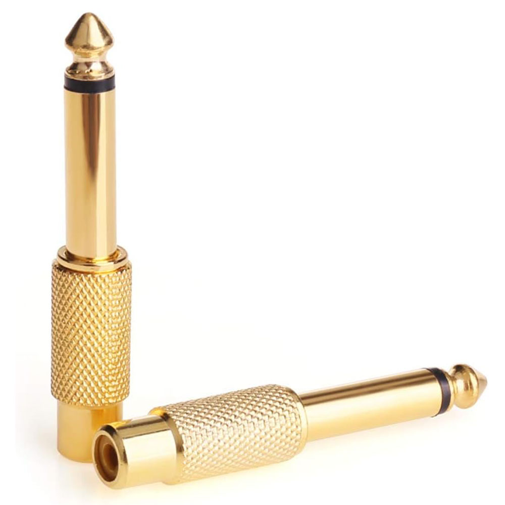 Adaptateur RCA vers 1/4 plaqué or, 4 paquets, RCA femelle vers 6.35mm 1/4 pouces mâle Mono TS, adaptateur Audio d'interconnexion, prise de Conversion