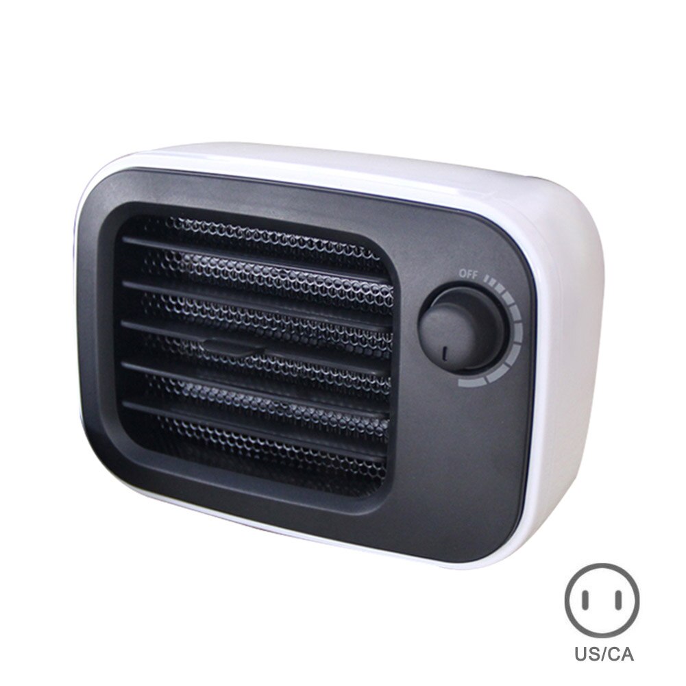 Calentador de cerámica calentador eléctrico Retro ajustable portátil para el escritorio del hogar LB88: US White