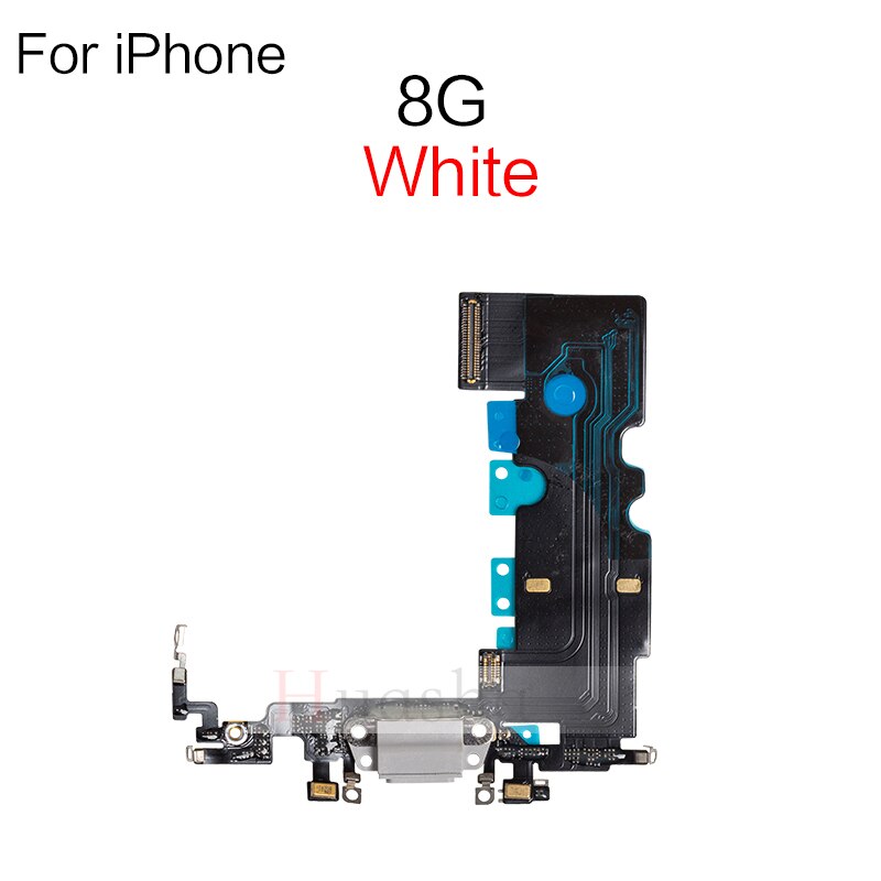 Connecteur de chargeur USB pour iPhone 7 8 Plus X XR XS max, câble flexible avec Microphone et prise Audio pour casque, 1 pièce: 8G White