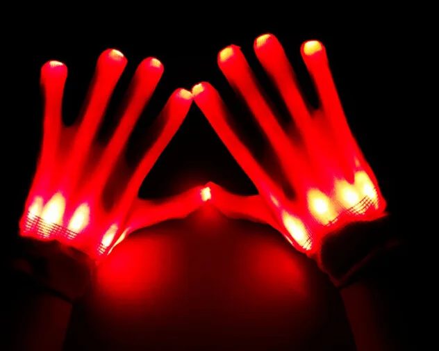 Luvas de led neon guantes brilhantes festa de halloween luz adereços luminosos piscando crânio luvas palco traje suprimentos