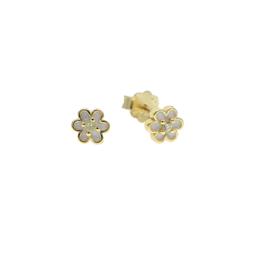 925 Sterling silver piccolo mini orecchino della vite prigioniera colorato cz fiore ape perla minimo delicato cartilagine piercing gioielli: e811 gold