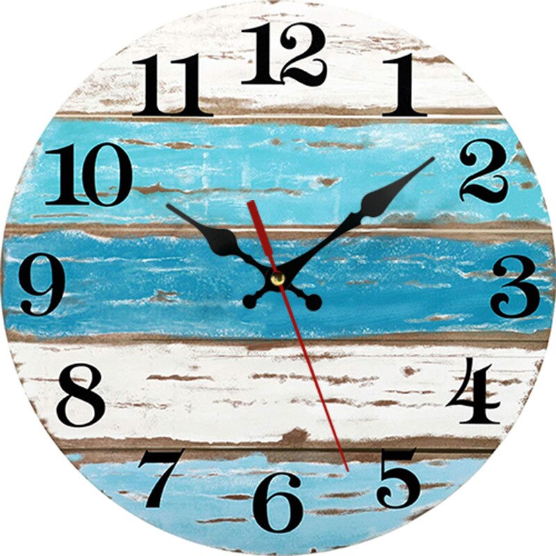 Vintage Wall Clock 25cm Tuscan Style Quartz Wall Clock Retro Roman Numeral Clock Wooden Clock Living Room Wall Decoration: R