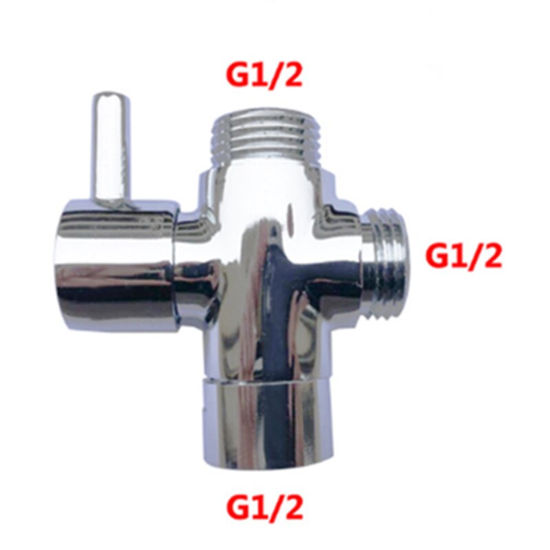 Brass Diverter Chrome Valve 3 Way Water Separator Shower Tee Adapter Adjustable Shower Head Diverter Valve Bathroom Accessories: A