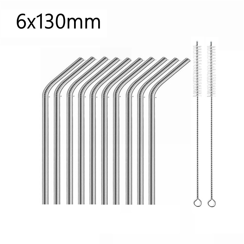 10 Pack Reusable Metal Straws 5 Inch Short Drinking Cocktails Straw 304 Stainless Steel Kids Drinking Straw for Kid Travel Bar: black