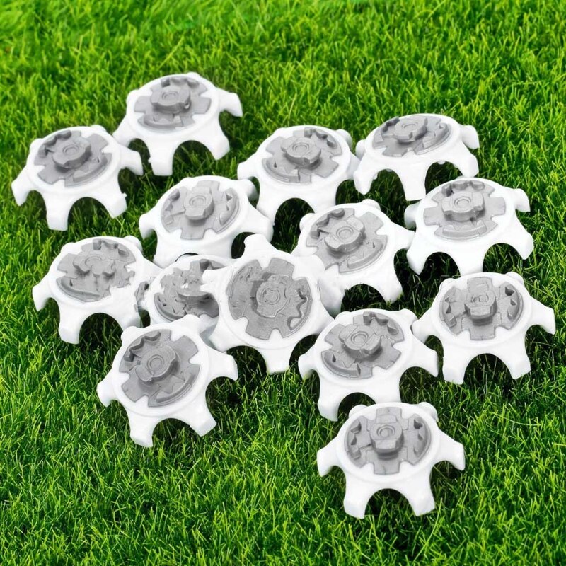 10 Stks/partij Wit Golf Spikes Pins 1/4 Turn Fast Twist Schoen Spikes Vervanging Accessoires Golf Training Cleat Twist Schroef Studs