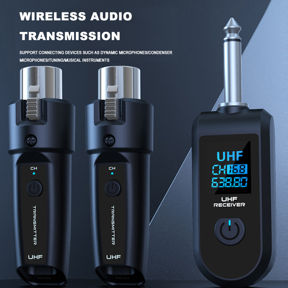 Draadloze microfoonconverter XLR-zender en ontvanger Draadloze microfoonadapter voor audiomixer Dynamische microfoon Elektrische gitaarbas