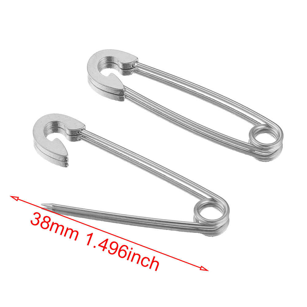 Alfileres de seguridad de acero inoxidable para ropa, broche de costura chapado en oro, insignia artesanal, accesorios para hacer joyas, 5 uds.: Rojo