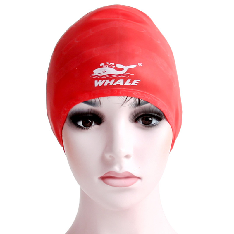 WHALE Men Swimming Caps Silicone Adult Waterproof Women 3D Swimming Hat Cover Protect Ear Pool Bath Cap Badmuts