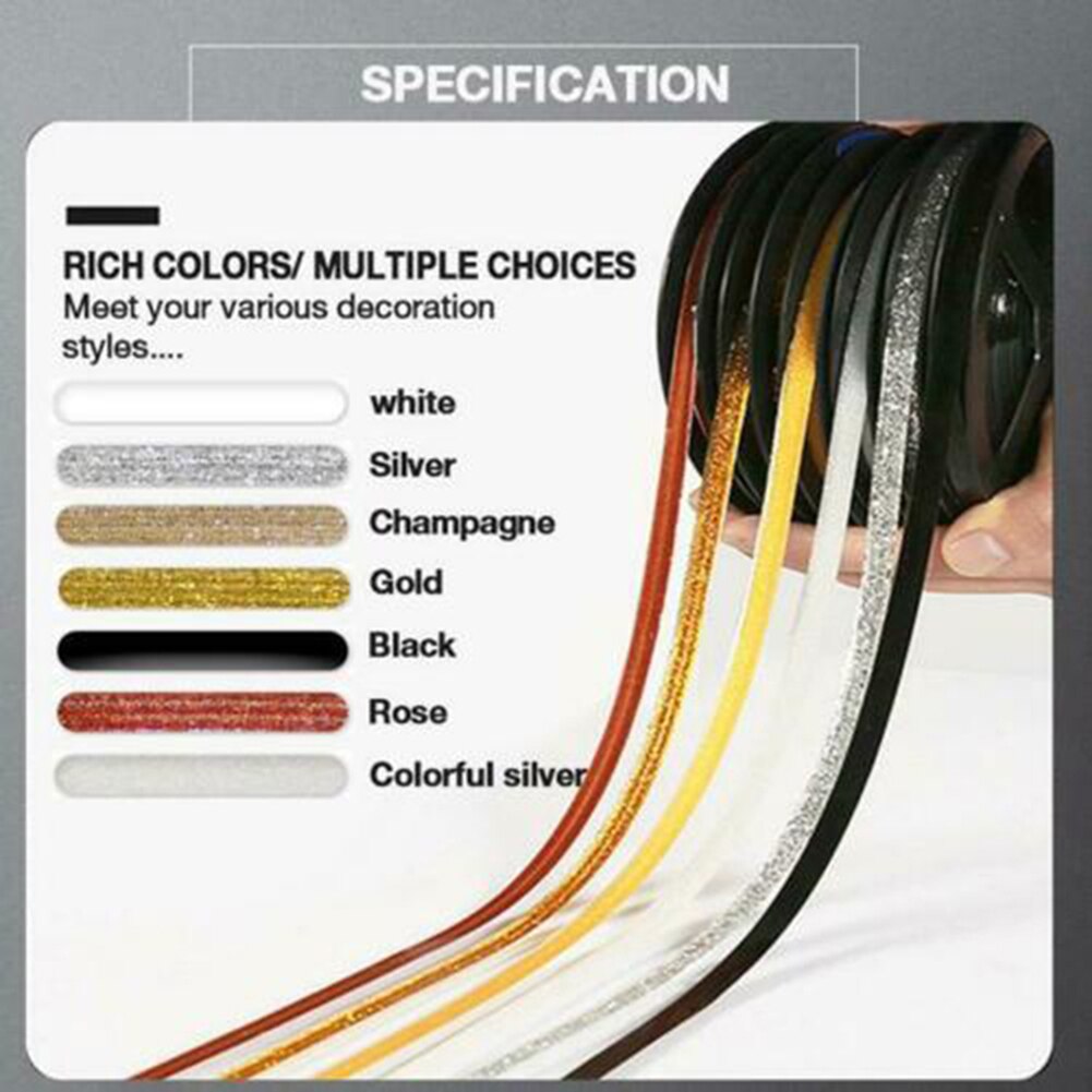 Self-adhesive Trim Edges Tape Decorative Corner Side Edges Strip for Floor Wall Ceiling