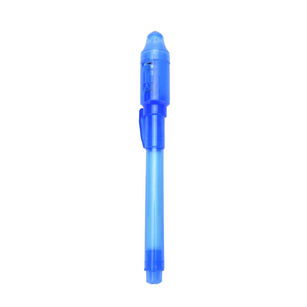 1PC Invisible Ink Pen 2 in 1 Magic Invisible Ink Pen UV Black Light Combo Security Mark School Office Supplies: Blue
