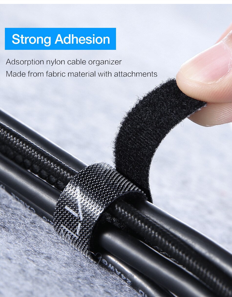 Ultra Thin Soft Nylon Cable Tie Micro Hook Buckled Bandage Loop Fastener Clip Holder Cable Ties Strap 1/3/5M Office Supplies