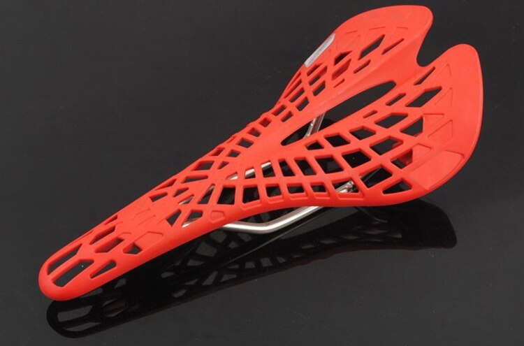 Fabricant de selle de vélo d'araignée de siège de vélo de route de vélo fixe en plastique rouge vert léger: Red