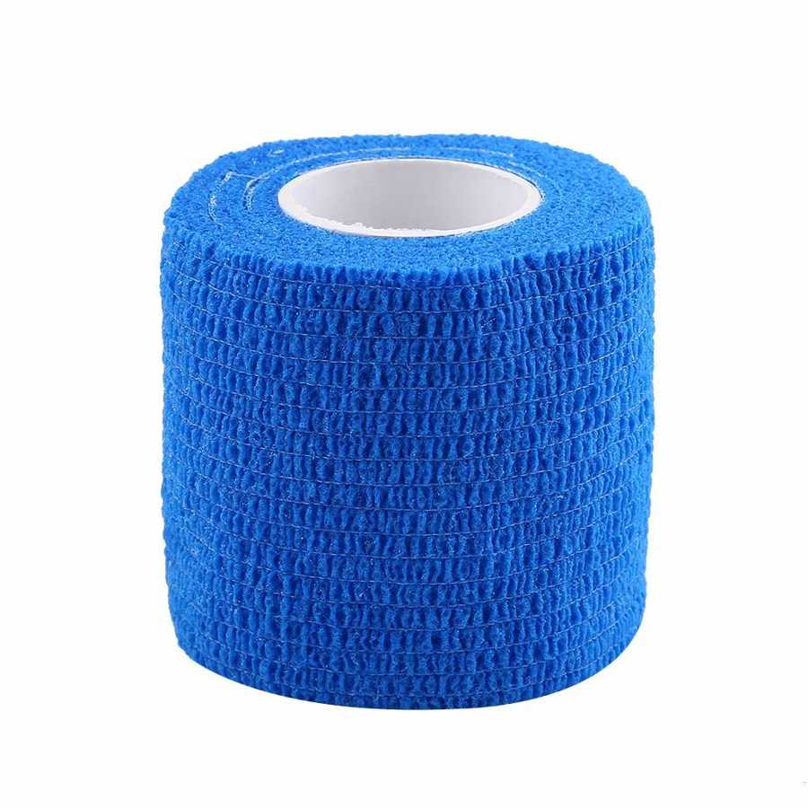5 Rolls/set Waterproof Self Adhesive Bandage Finger Joints Wrap Sports Care Tape: Blue