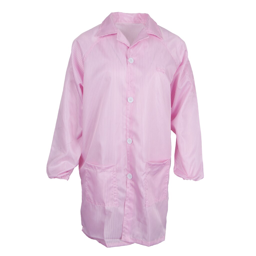 ESD Anti-Static Premium Lab Jacket Coat Women Clothing Gown: Pink XXXL