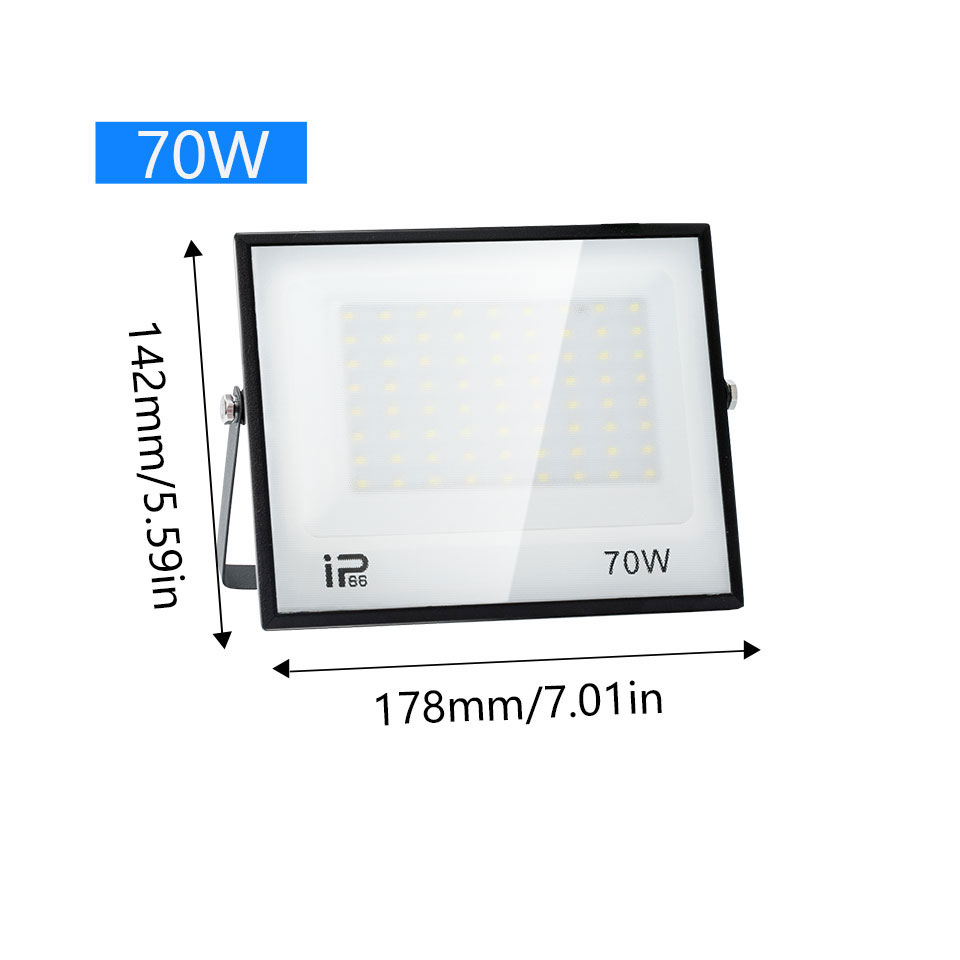 Projecteur LED IP66 AC175-265V 20W 30W 50W 70W 100W 150W200W300W, projecteur extérieur étanche en verre trempé pour éclairage de Garage: RGB / 4200 k