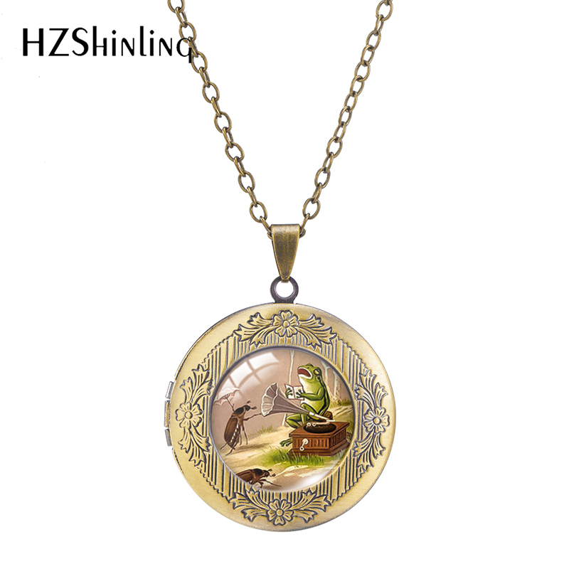 Pinturas al óleo de cuento de hadas para niña y Rana, cabujón de cristal, medallones redondos, burbuja de amor para chica, artesanales de: Negro / Oro oscuro
