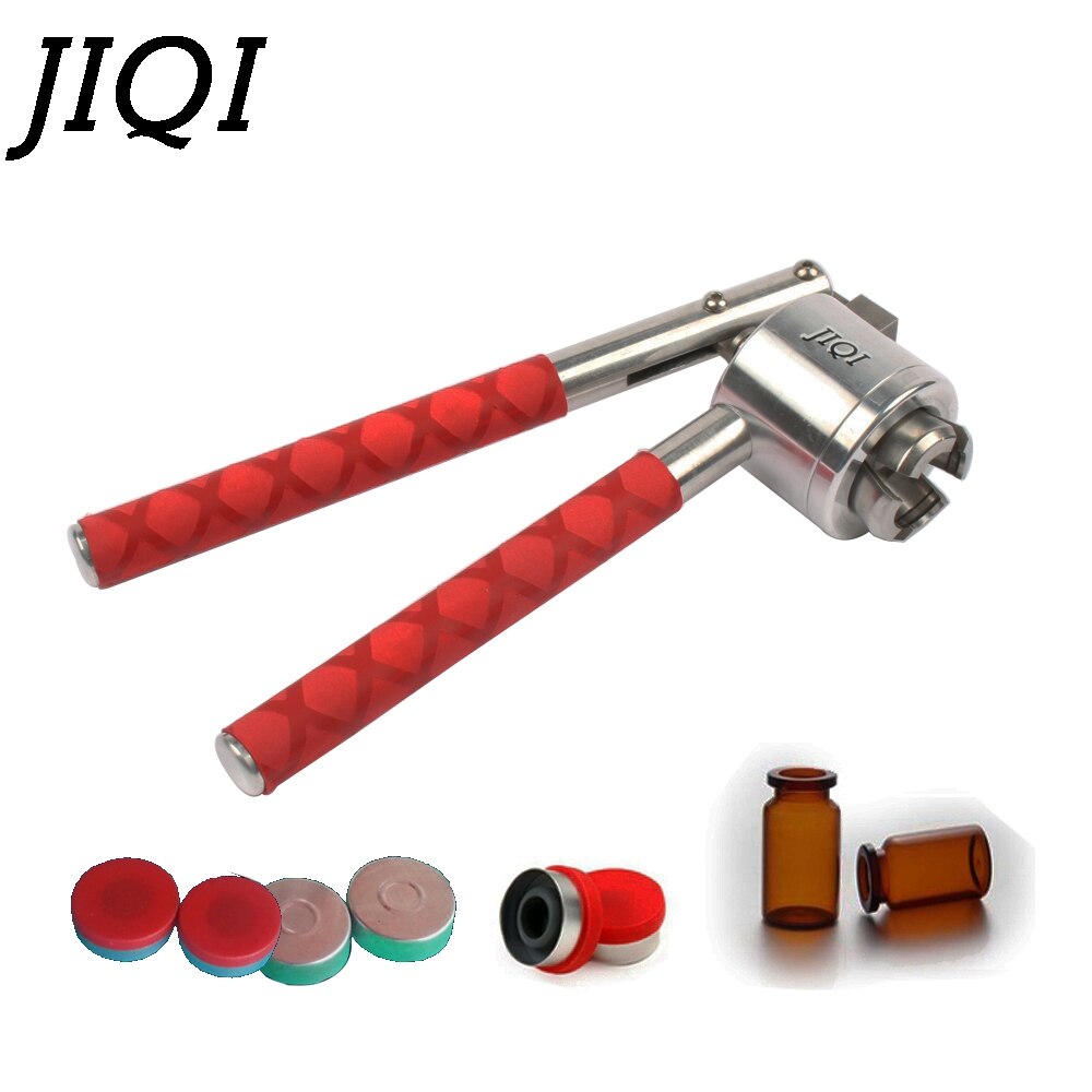 Jiqi rustfrit stål håndholdt crimper hætteglasforsegler 13mm 15mm 20mm parfume flaske forseglingsmaskine manuel capper flip off capping