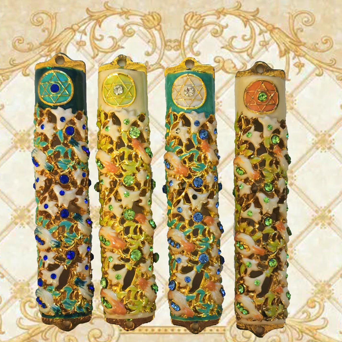 7inch Israel Judaism Mezuzah Holy Land Market Shema Blessing Home Door Decorations Accessories Metal without Scroll（Random）