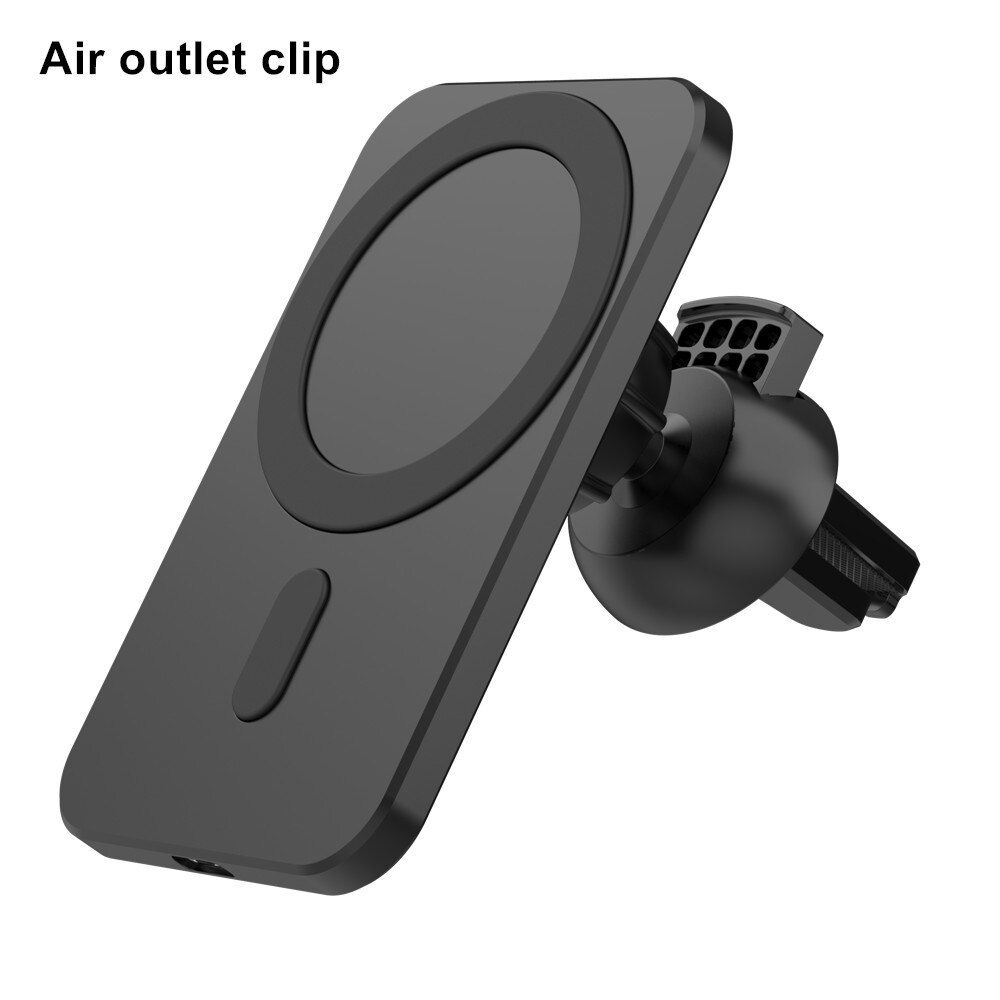 15W Auto Qi Draadloze Oplader Mount Voor Iphone 12 Mini 12Pro Houder Gemonteerd Qi Standaard Magnetische Draadloze Auto Air vent Lader: Black with Air Vent