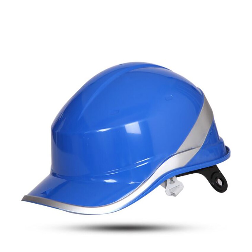 Sikkerhedshard hat abs hjelm justerbar knap med 6-- punktsophæng, reflekterende strimmel, sikkerhedshjelm til konstruktionsklatring: Blå