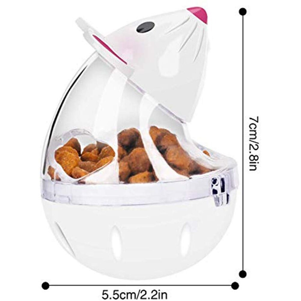 1 st mus tumlare husdjur iq mat boll leksak hund katt interaktiv boll godisautomat husdjur lek träning mat läcker pussel boll leksak