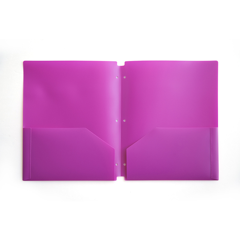 Comix 2 Pocket Folders, Letter Size Poly File Portfolio Folder with 3-Hole Punch, Plastic Folders w/ Pockets, 12pcs/Pack: Purple